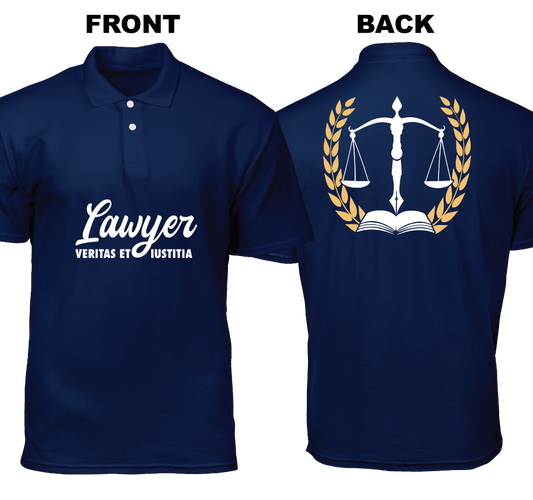 Cotton Polo Shirt: Veritas et Iustitia Front (Front and Back)