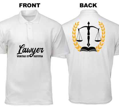 Cotton Polo Shirt: Veritas et Iustitia (Front and Back)