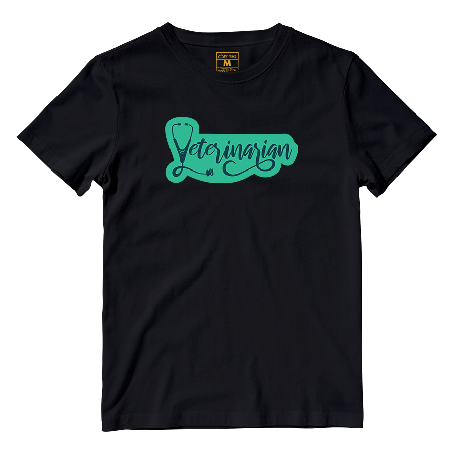 Cotton Shirt Veterinarian Cursive Printaco