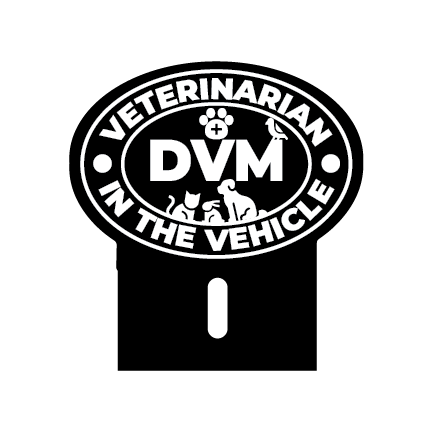 Acrylic Car Emblem: DVM Veterinarian – Printaco