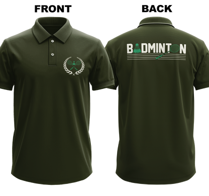 Drifit Polo Shirt: Vintage Badminton (Front & Back)