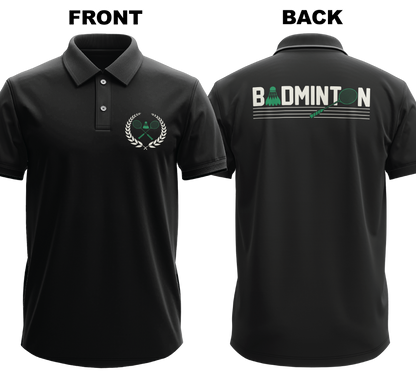 Drifit Polo Shirt: Vintage Badminton (Front & Back)