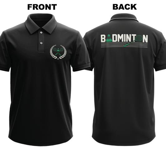 Drifit Polo Shirt: Vintage Badminton (Front & Back)