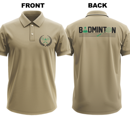 Drifit Polo Shirt: Vintage Badminton (Front & Back)