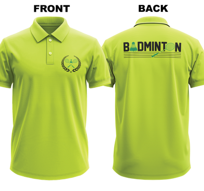 Drifit Polo Shirt: Vintage Badminton (Front & Back)
