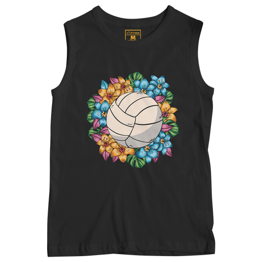 Sleeveless Drifit Shirt: Volleyball Flower