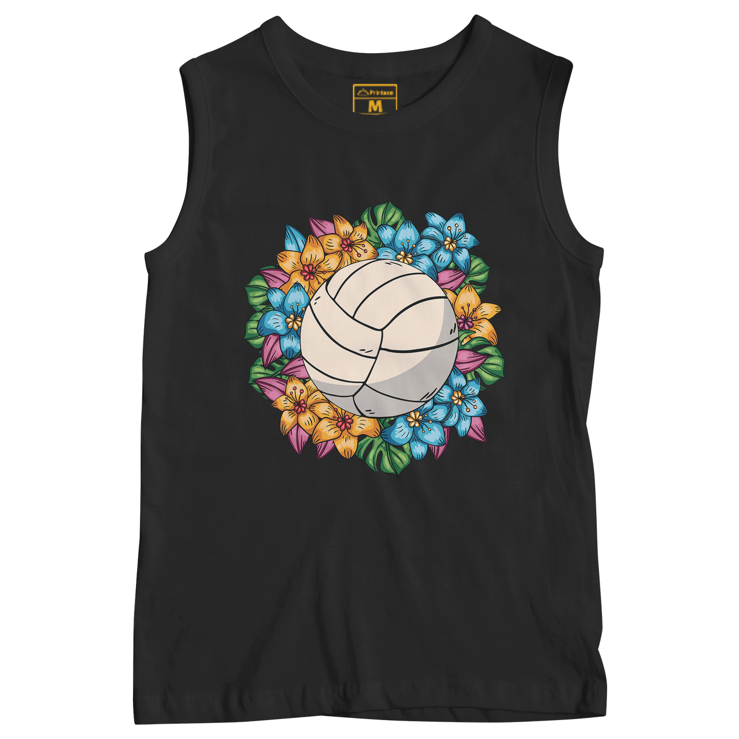 Sleeveless Drifit Shirt: Volleyball Flower