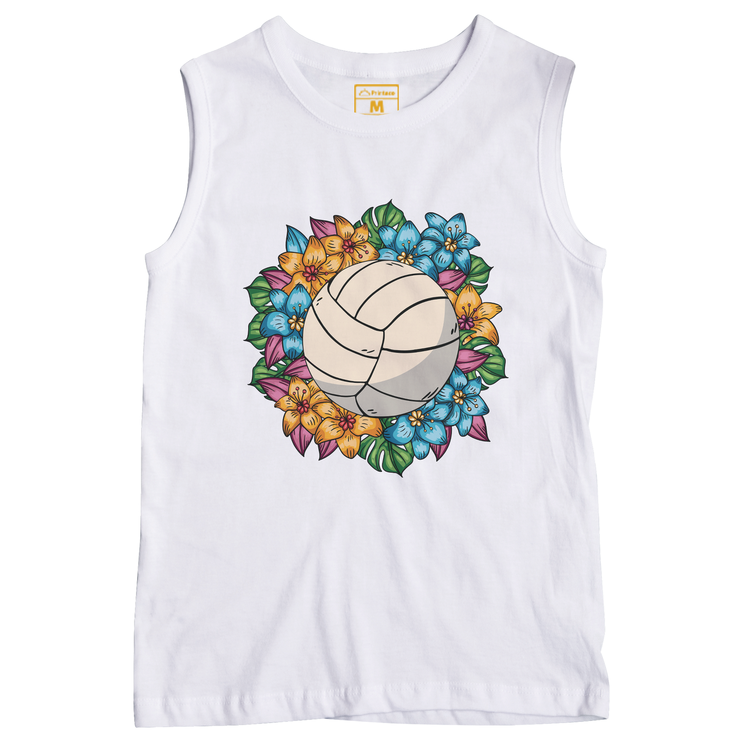 Sleeveless Drifit Shirt: Volleyball Flower