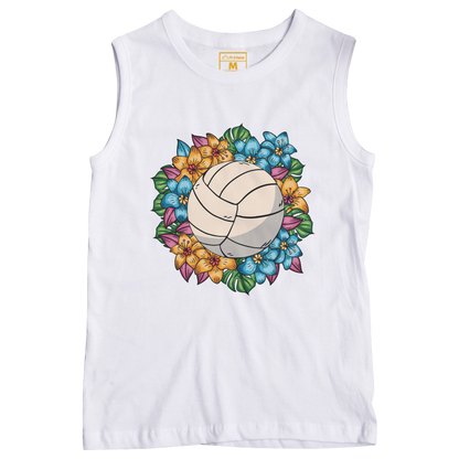 Sleeveless Drifit Shirt: Volleyball Flower