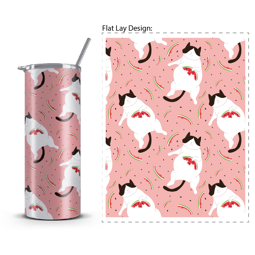 20oz. Slim Tumbler: Watermeow