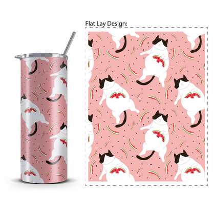 20oz. Slim Tumbler: Watermeow