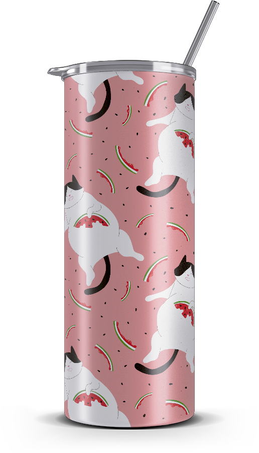 20oz. Slim Tumbler: Watermeow