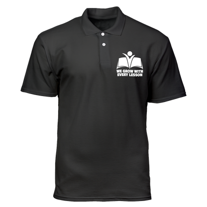 Cotton Polo Shirt: We Grow with Every Lesson Pocket