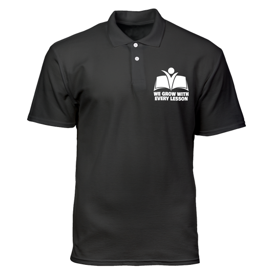 Cotton Polo Shirt: We Grow with Every Lesson Pocket