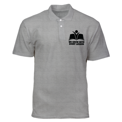 Cotton Polo Shirt: We Grow with Every Lesson Pocket