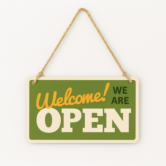 Door Sign: Open Green