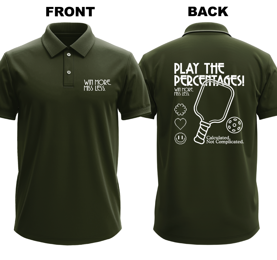 Drifit Polo Shirt: Win More Miss Less (Front & Back)