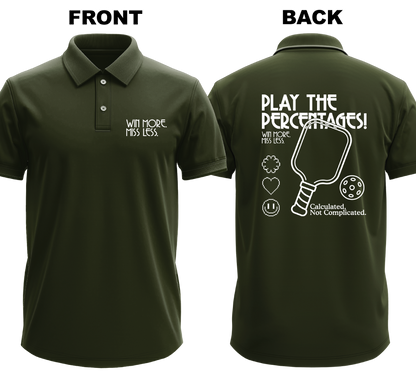 Drifit Polo Shirt: Win More Miss Less (Front & Back)