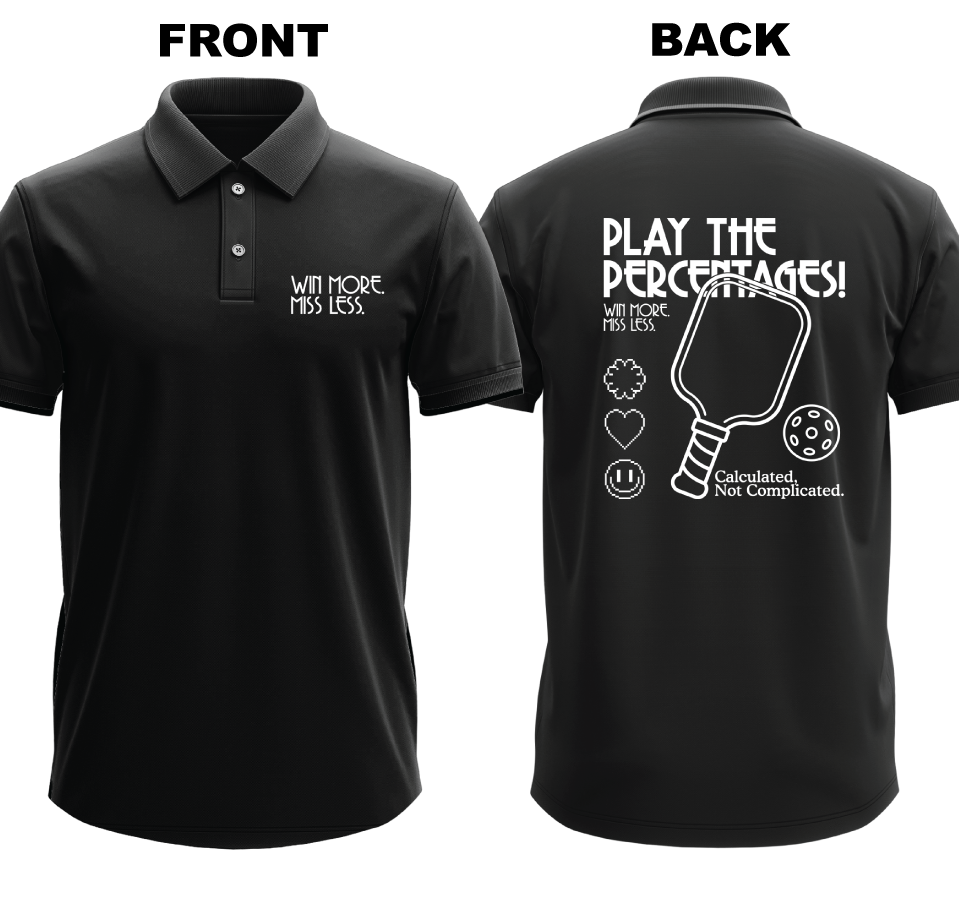 Drifit Polo Shirt: Win More Miss Less (Front & Back)
