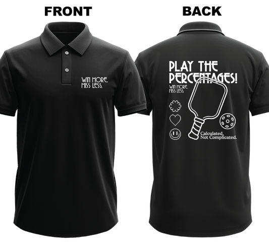 Drifit Polo Shirt: Win More Miss Less (Front & Back)