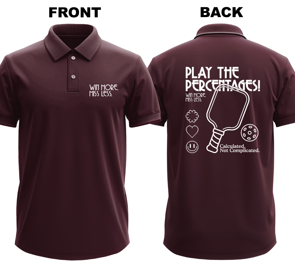 Drifit Polo Shirt: Win More Miss Less (Front & Back)