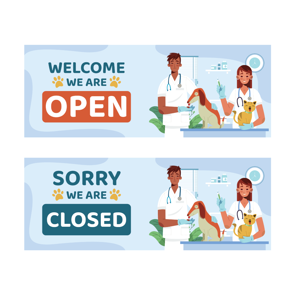 Door Sign: Veterinarian Working