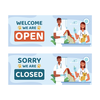 Door Sign: Veterinarian Working