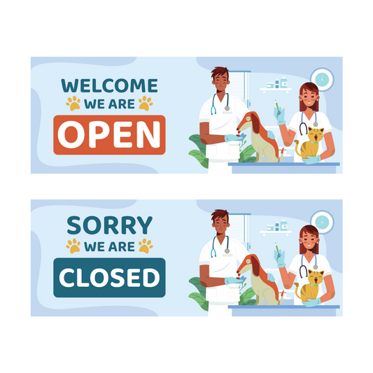 Door Sign: Veterinarian Working