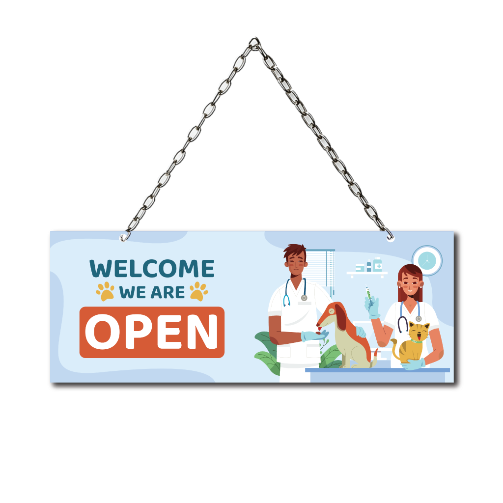 Door Sign: Veterinarian Working