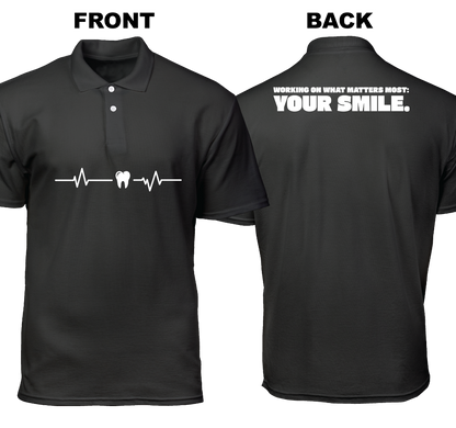 Cotton Polo Shirt: Working On What Matters Most (Front and Back)
