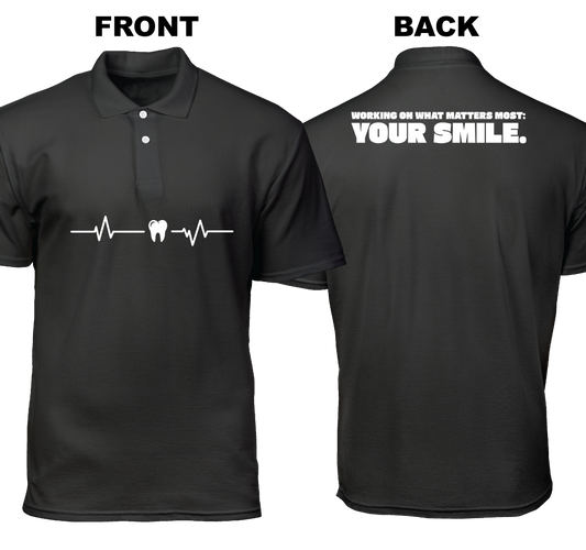 Cotton Polo Shirt: Working On What Matters Most (Front and Back)
