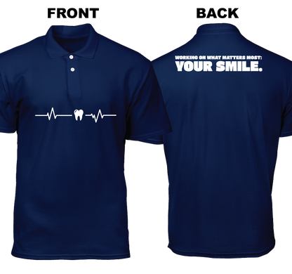 Cotton Polo Shirt: Working On What Matters Most (Front and Back)