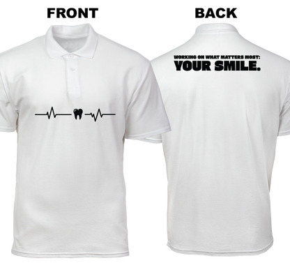 Cotton Polo Shirt: Working On What Matters Most (Front and Back)