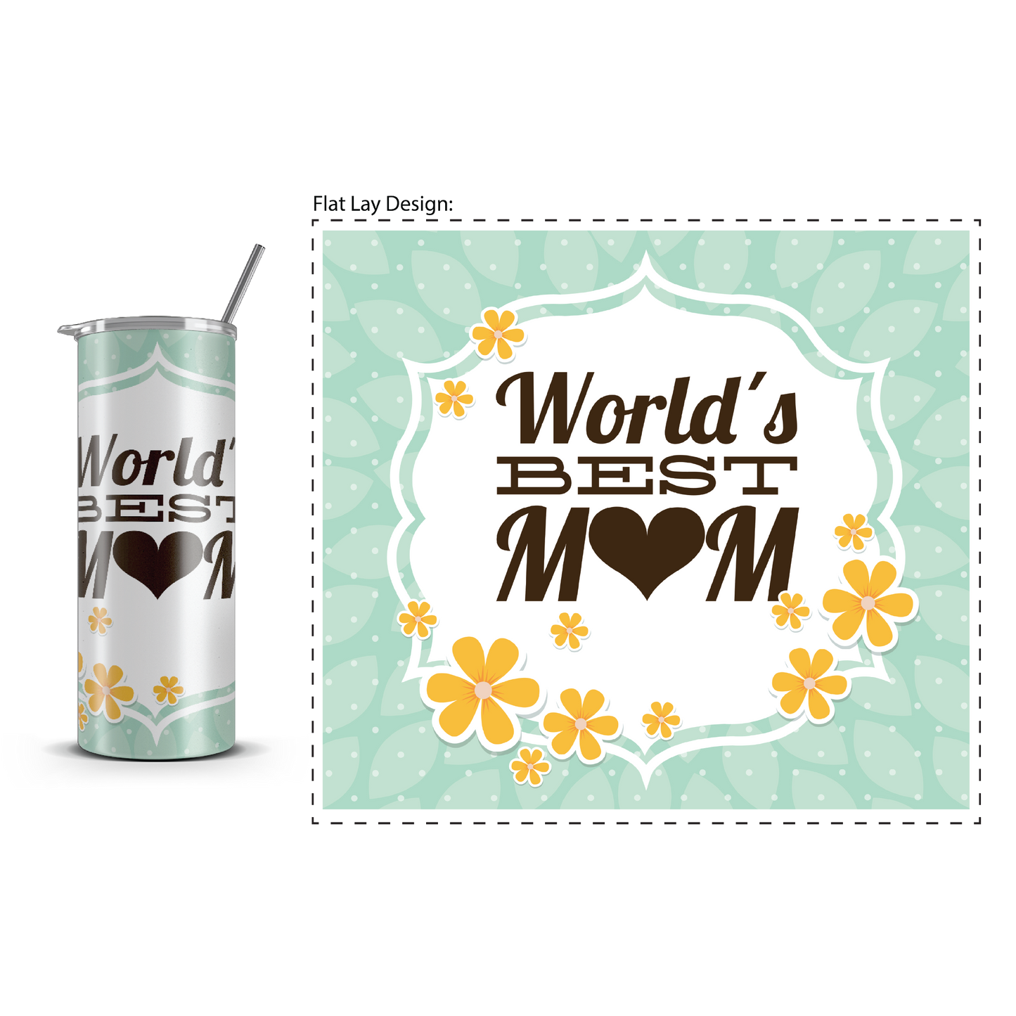 20oz. Slim Tumbler: World's Best Mom