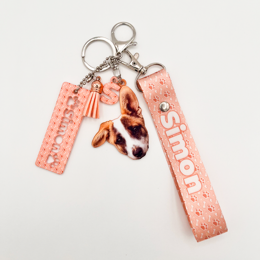 Acrylic Pet Bag Charm: Dog Wristyard Set