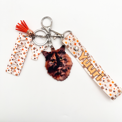 Acrylic Pet Bag Charm: Cat Wristyard Set