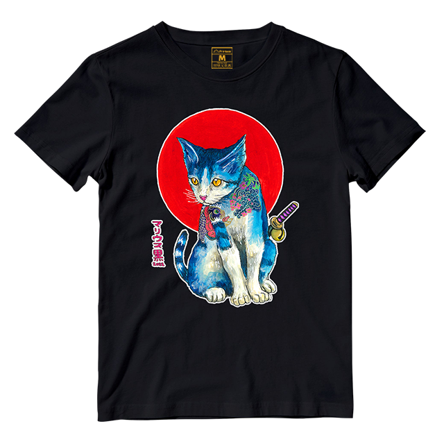 Cotton Shirt: Yakuza Cat