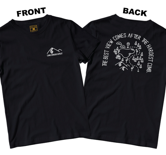 Drifit Shirt: Climb Conquer Repeat (Front and Back)