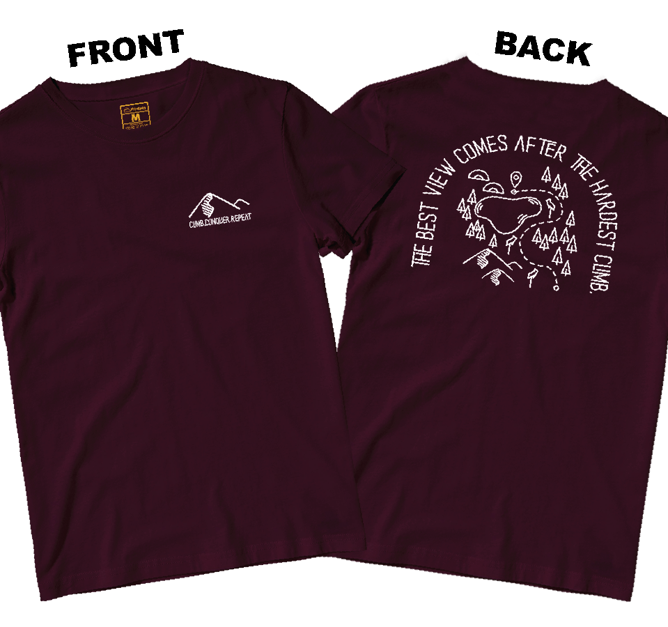 Drifit Shirt: Climb Conquer Repeat (Front and Back)