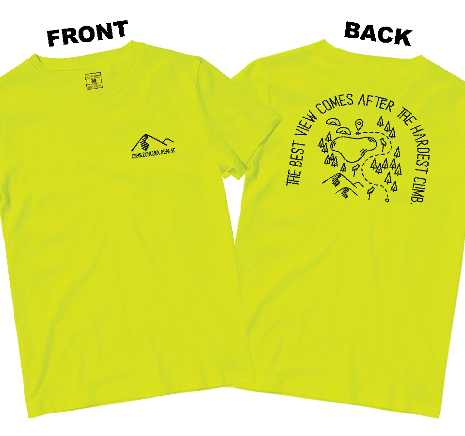 Drifit Shirt: Climb Conquer Repeat (Front and Back)