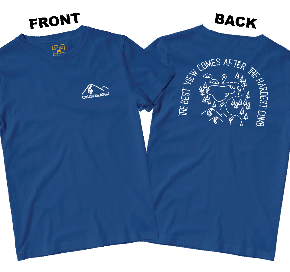 Drifit Shirt: Climb Conquer Repeat (Front and Back)