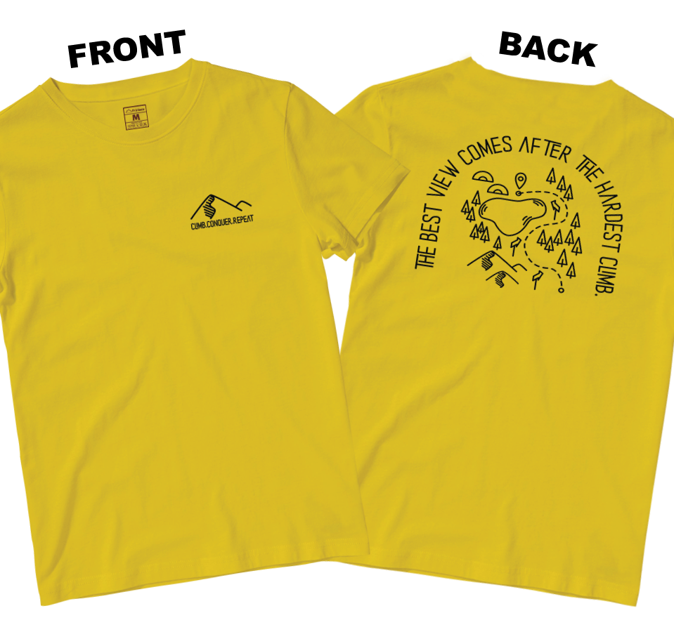Drifit Shirt: Climb Conquer Repeat (Front and Back)