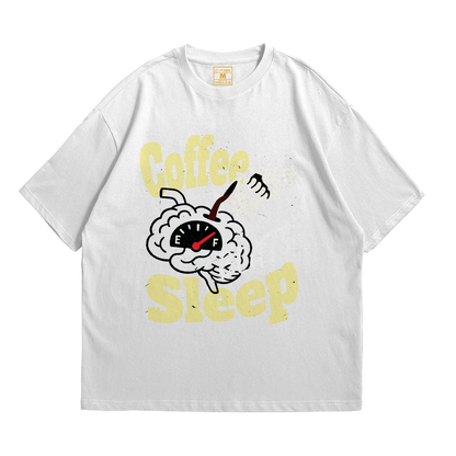 Premium Oversized Cotton Shirt: Coffee Beats Sleep