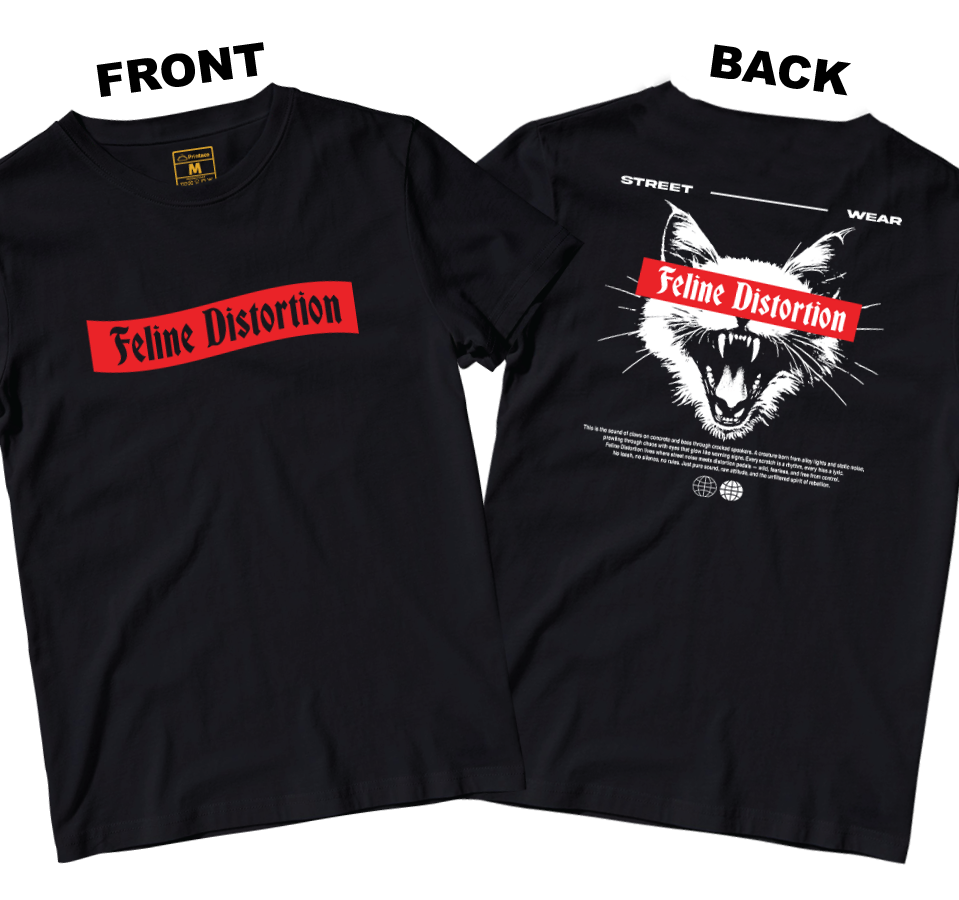 Cotton Shirt: Feline Distortion (Front and Back)