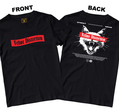 Cotton Shirt: Feline Distortion (Front and Back)