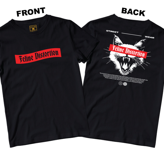 Cotton Shirt: Feline Distortion (Front and Back)