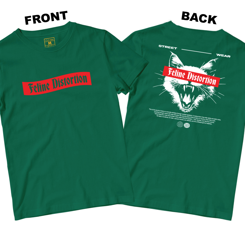 Cotton Shirt: Feline Distortion (Front and Back)