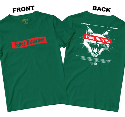 Cotton Shirt: Feline Distortion (Front and Back)