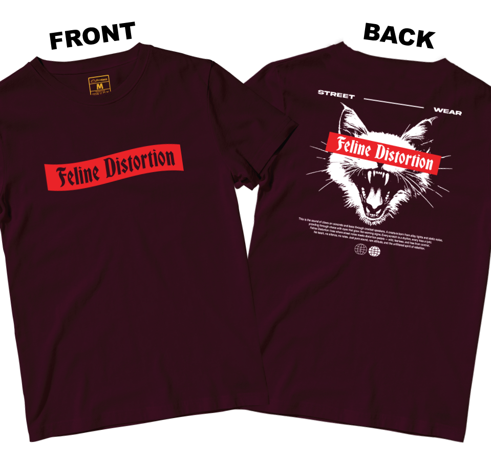Cotton Shirt: Feline Distortion (Front and Back)