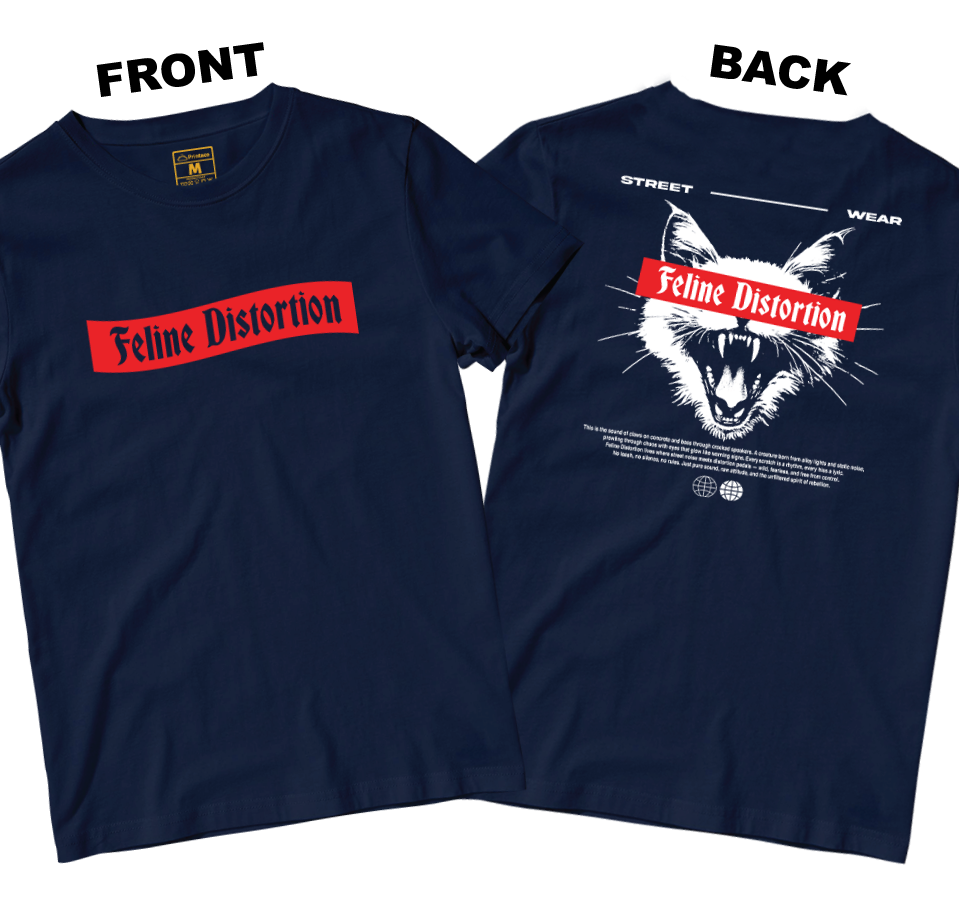 Cotton Shirt: Feline Distortion (Front and Back)